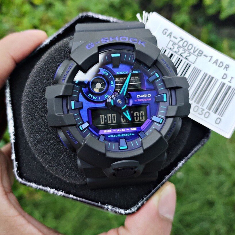 Casio G-Shock Anadigi Virtual Reality Blue Violet x Black Watch GA700VB-1ADR