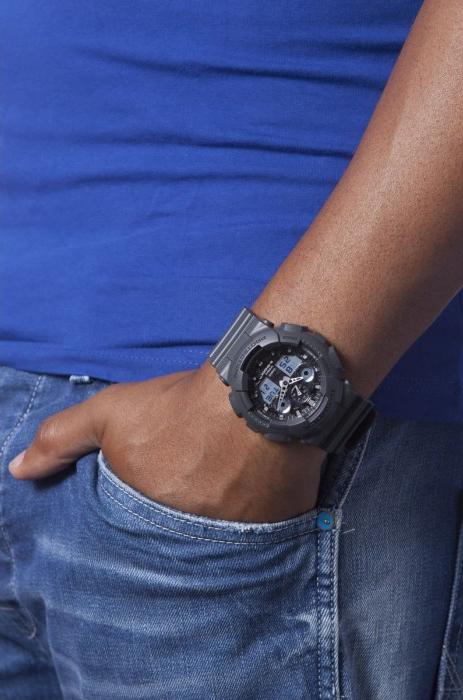 Casio G-Shock Military Grey Camo Camouflage Print Dial Black Watch GA100CF-8ADR - Diligence1International