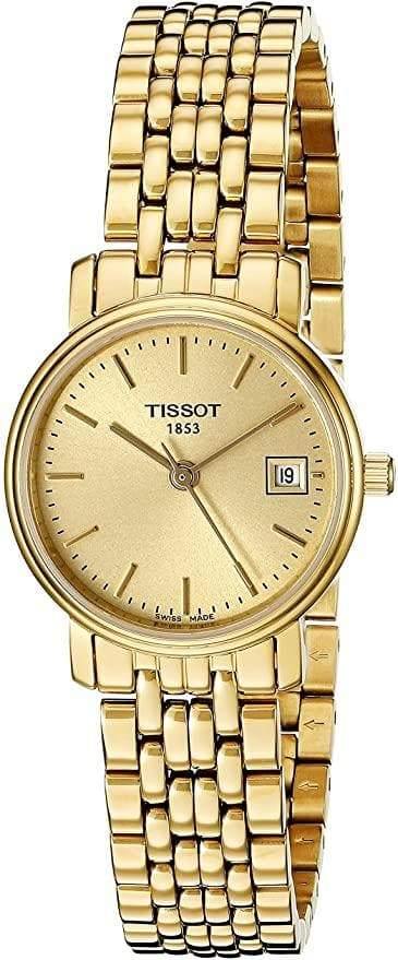 Tissot Swiss Made T-Classic Desire All Gold Plated Ladies' Watch T52.5.281.21 - Diligence1International