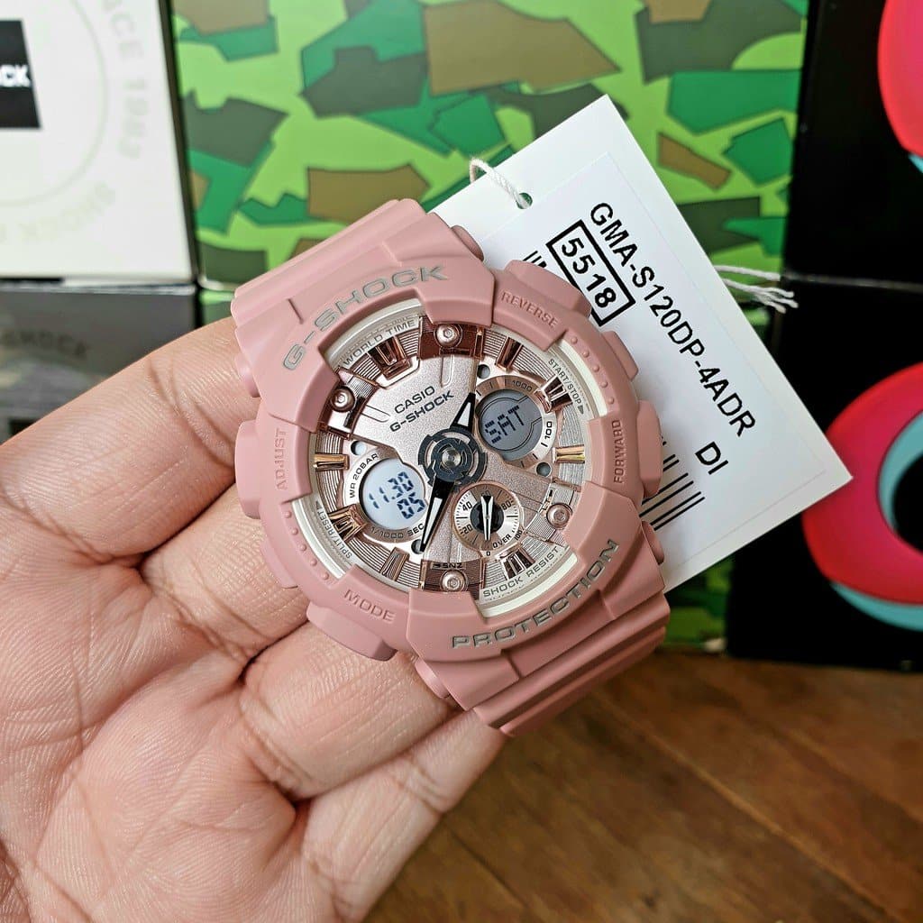 Casio G-Shock Sneaker S Series Anadigi Pastel Pink Ladies' Watch GMAS120DP-4ADR - Diligence1International