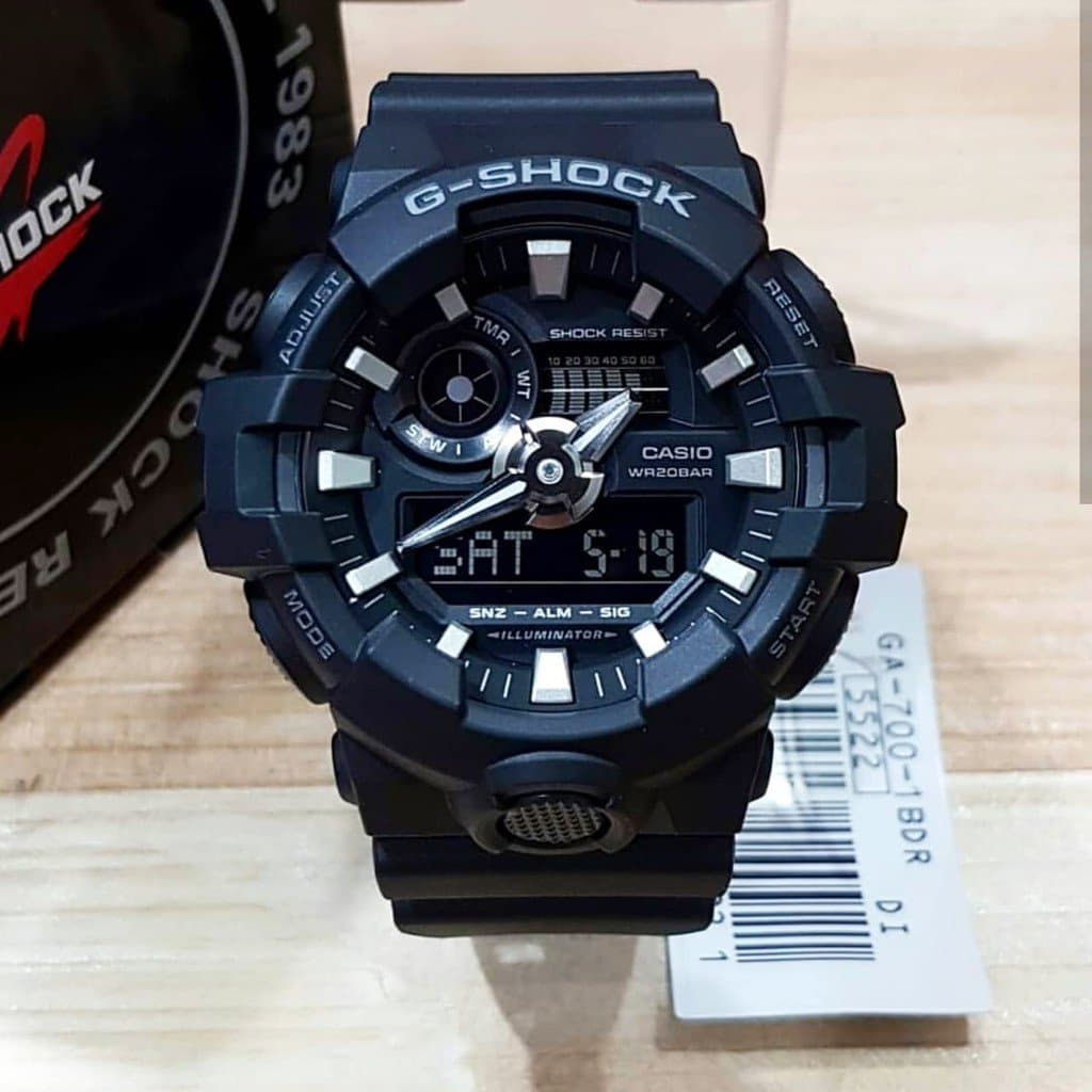 Casio G-Shock Standard Analog-Digital Black Watch GA700-1BDR - Diligence1International