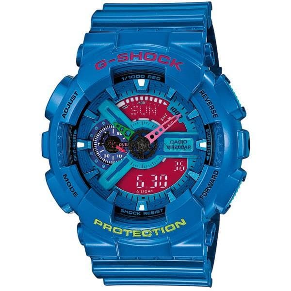 Casio G-Shock GA110 Series Analog-Digital Hyper Color Blue x Pink Dial Watch GA110HC-2ADR - Diligence1International