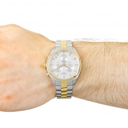 Tissot Swiss Made T-Classic PR100 Chronograph 2 Tone Gold Stainless Steel Men's Watch T1014172203100 - Diligence1International