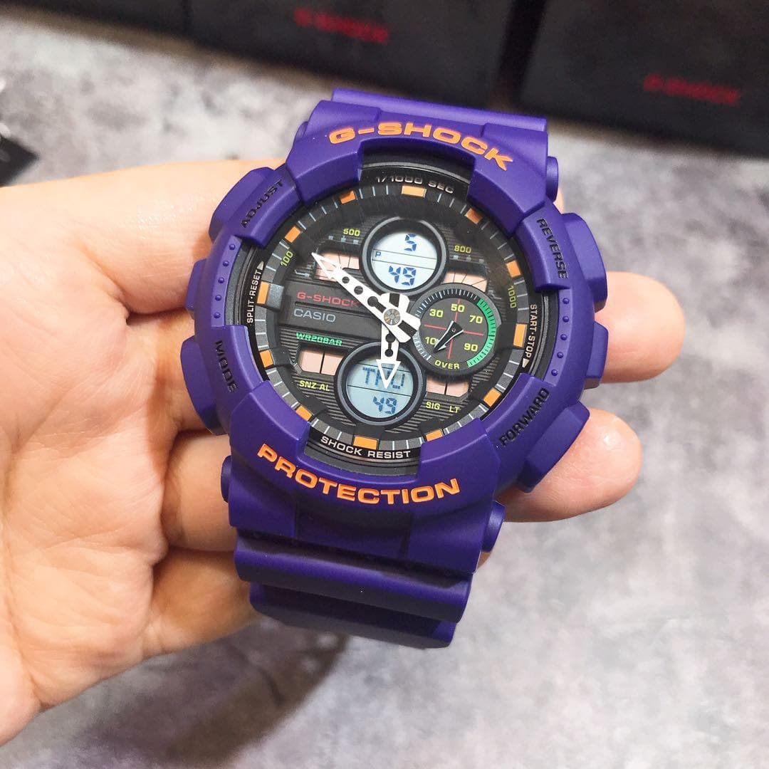 Casio G-Shock Special Color Neon Genesis Evangelion Purple Watch GA140-6ADR - Diligence1International
