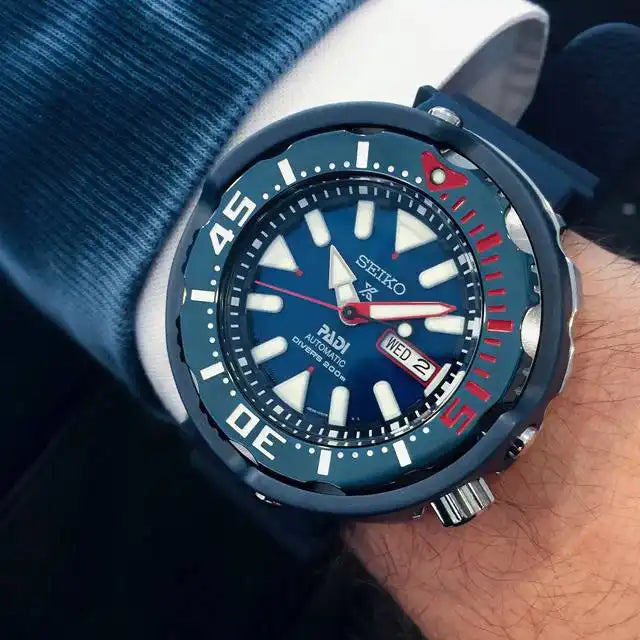 Seiko SE PADI Blue Ceramic Shroud Tuna 200M Diver's Men's Watch SRPA83K1