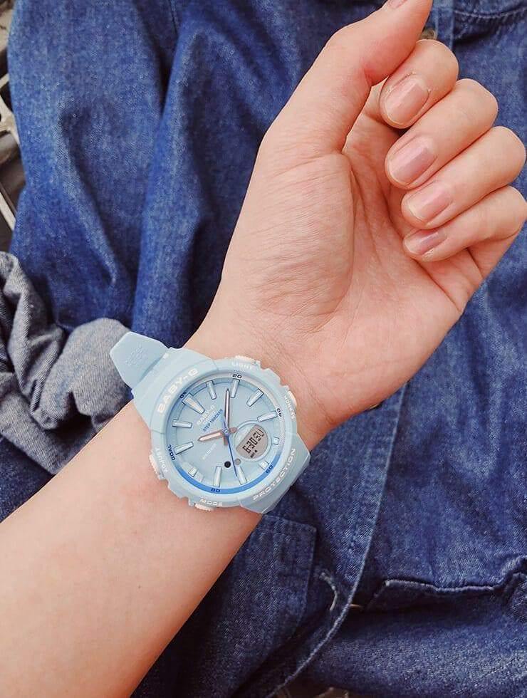 Casio Baby-G BGS Step Tracker Analog-Digital Pastel Sky Blue Watch BGS100RT-2ADR - Diligence1International