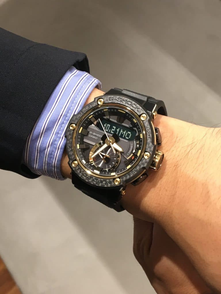 Casio G-Shock G-Steel Mobile link Bluetooth Anadigi Black x Gold Accents Watch GSTB200X-1A9DR - Diligence1International