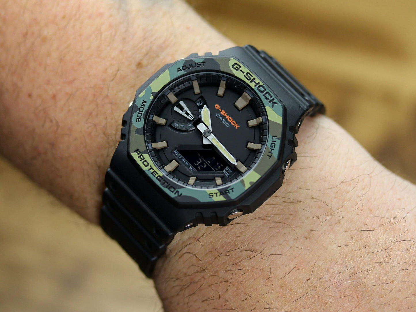 Casio G-Shock Carbon Core Guard Black Camo Utility Model AP CasiOak Watch GA2100SU-1ADR - Diligence1International