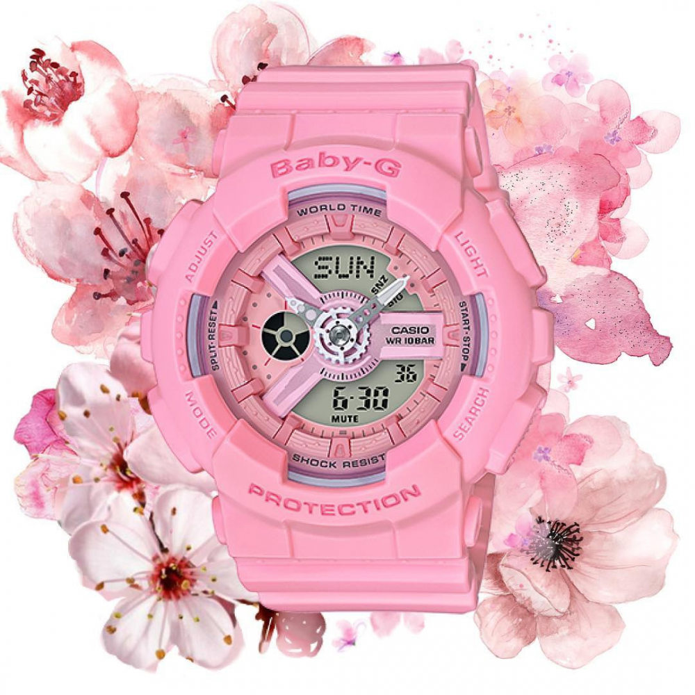 Casio Baby-G BA-110 Series Standard Analog-Digital Pink Watch BA110-4A1DR - Diligence1International