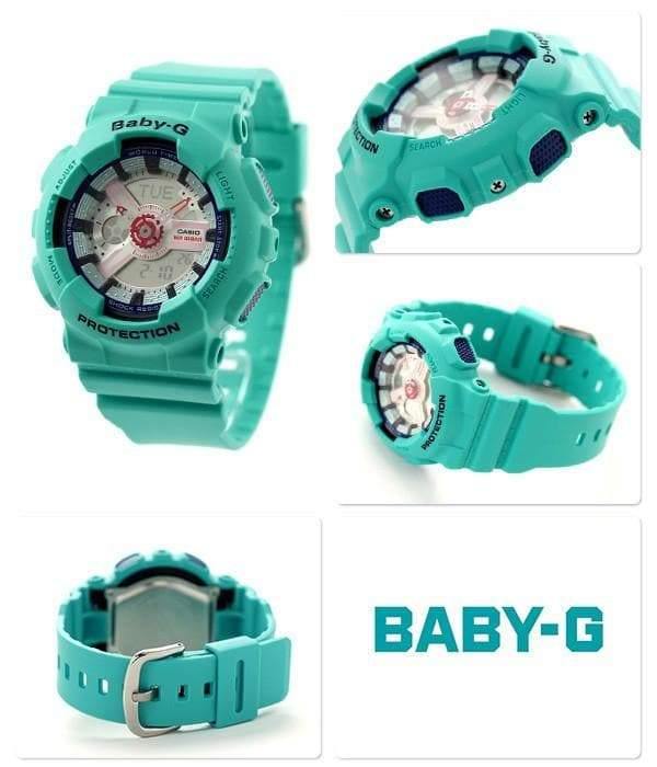 Casio Baby-G BA-110 Series Sporty Sneaker Color Teal Semigloss Watch BA110SN-3ADR - Diligence1International