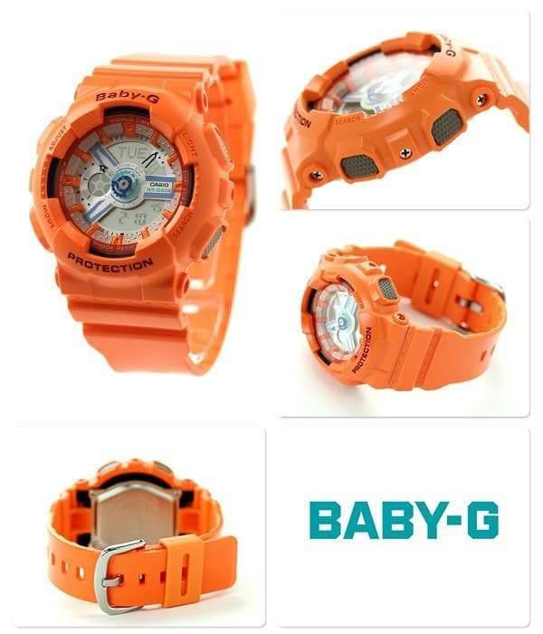 Casio Baby-G BA-110 Series Standard Analog-Digital Orange Watch BA110SN-4ADR - Diligence1International