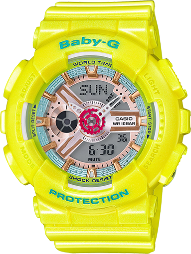 Casio Baby-G BA-110 New Beach Color Series Analog-Digital Pastel Yellow Watch BA110CA-9A - Diligence1International