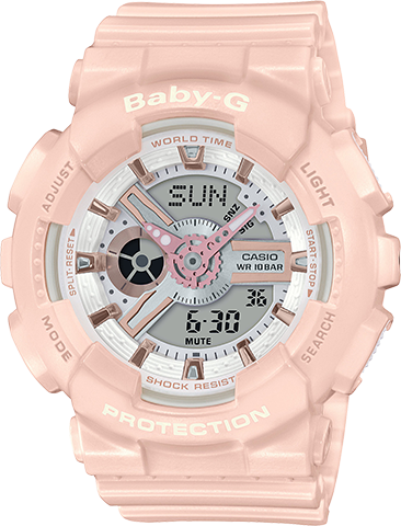 Casio Baby-G BA110 Series Analog-Digital Pink Watch BA110RG-4ADR - Diligence1International