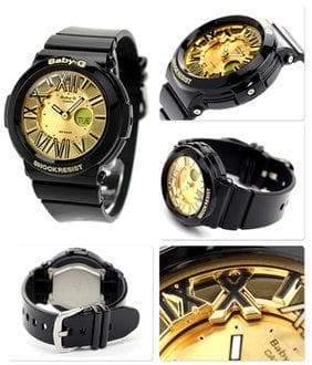 Casio Baby-G Black & Gold Series Anadigital Black x Gold Dial Watch BGA160-1BDR - Diligence1International