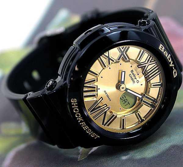 Casio Baby-G Black & Gold Series Anadigital Black x Gold Dial Watch BGA160-1BDR - Diligence1International