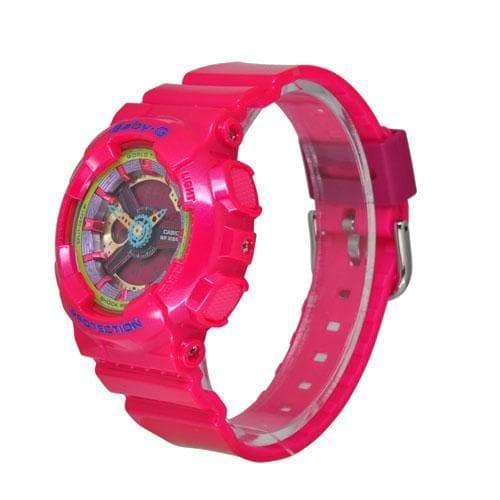 Casio Baby-G BA110 Series Anadigi Neon Color Pink x Multicolor Dial Watch BA112-4ADR - Diligence1International