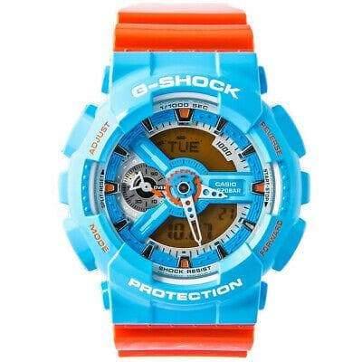 Casio G-Shock GA110 Series Anadigi Hyper Color Sky Blue x Orange Watch GA110NC-2ADR - Diligence1International