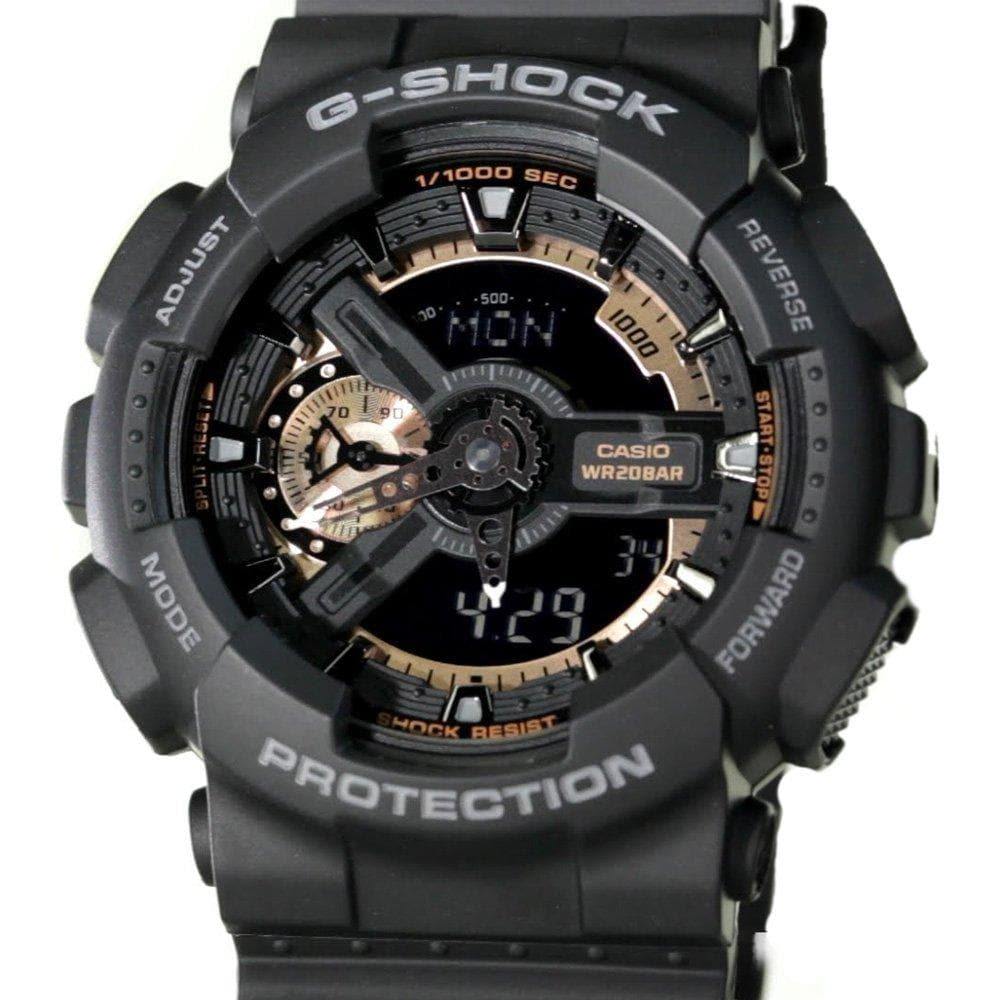 Casio G-Shock Black Stealth Series Analog-Digital Black x Rose Gold x Gray Accents Watch GA110RG-1ADR - Diligence1International
