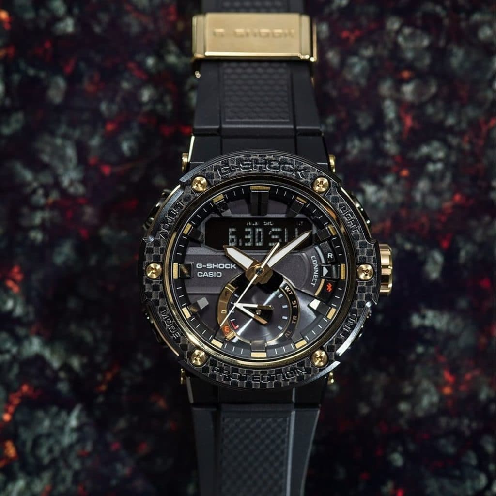 Casio G-Shock G-Steel Mobile link Bluetooth Anadigi Black x Gold Accents Watch GSTB200X-1A9DR - Diligence1International