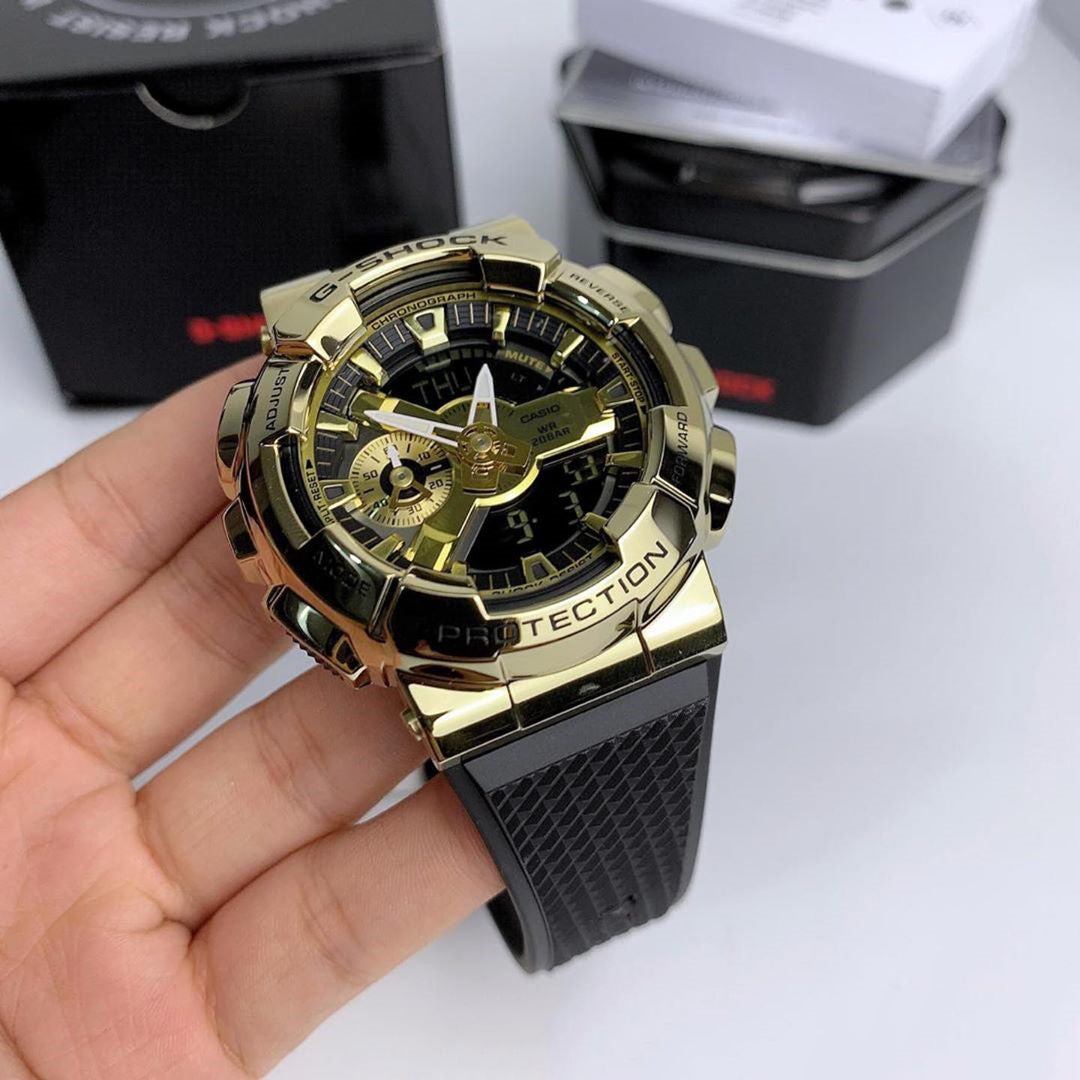 Casio G-Shock Metal Covered Series Analog-Digital Gold x Black Watch GM110G-1A9DR