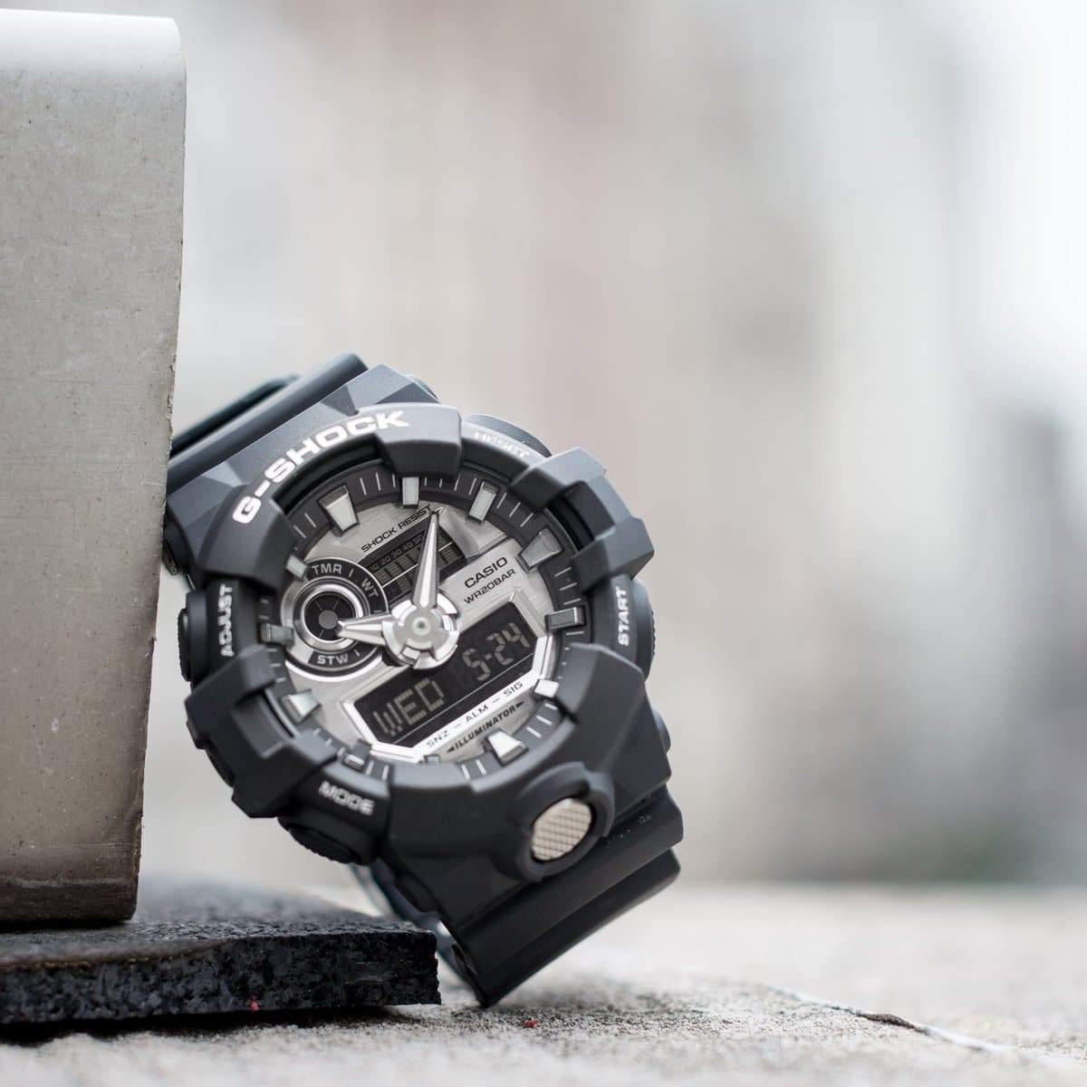 Casio G-Shock Analog-Digital Black x Metallic SIlver Watch GA710-1ADR - Diligence1International