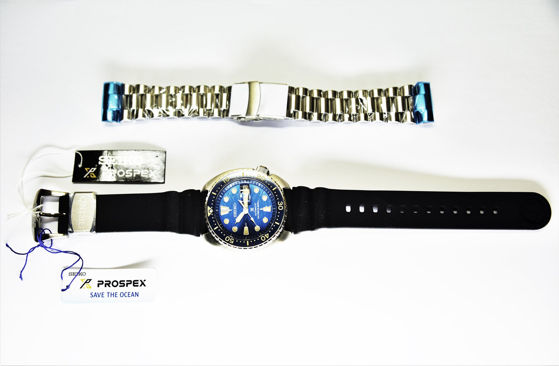 Seiko SE STO Great White Shark King Turtle Diver's Men's Rubber+Endmill 316L S/S Watch SRPE07K1 SET - Diligence1International