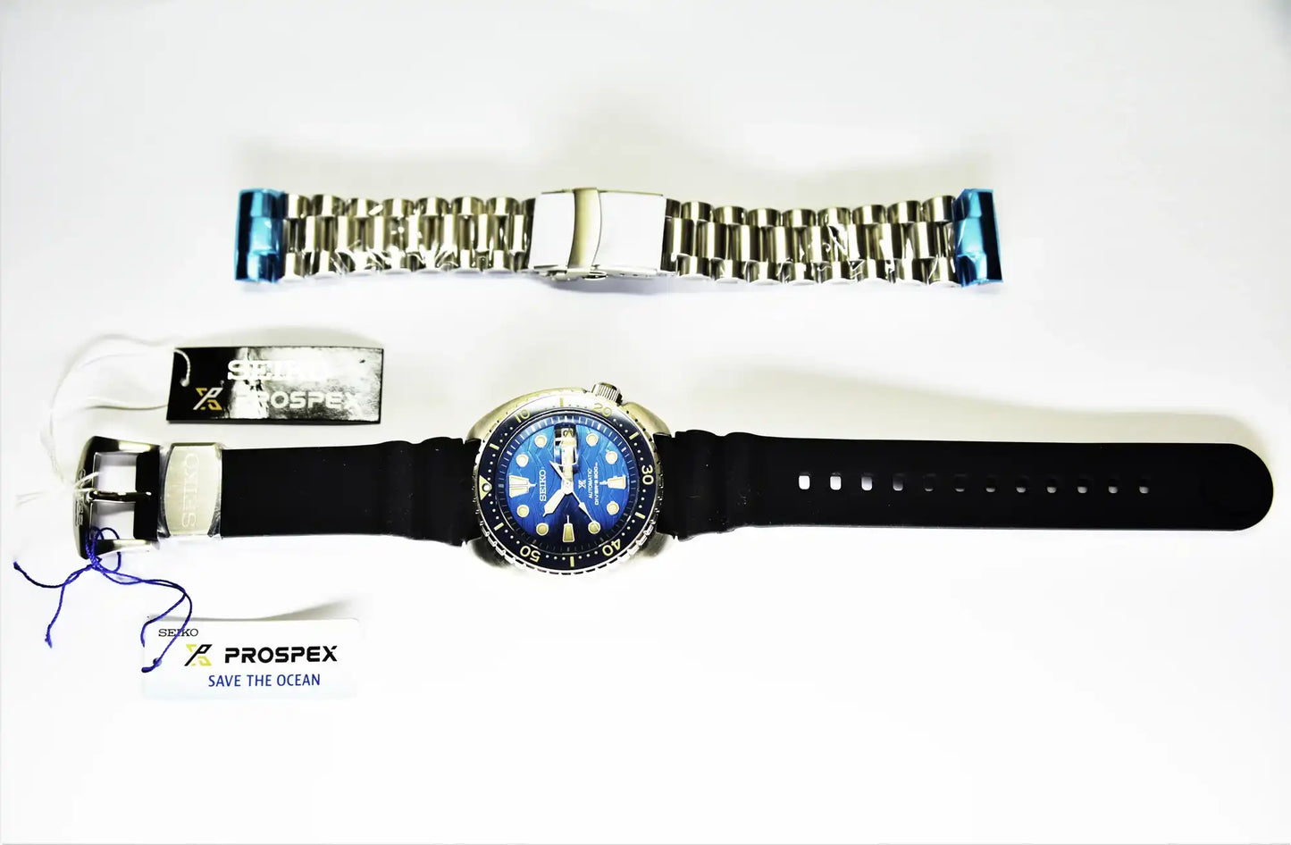 Seiko SE STO Great White Shark King Turtle Diver's Men's Rubber+Endmill 316L S/S Watch SRPE07K1 SET - Diligence1International