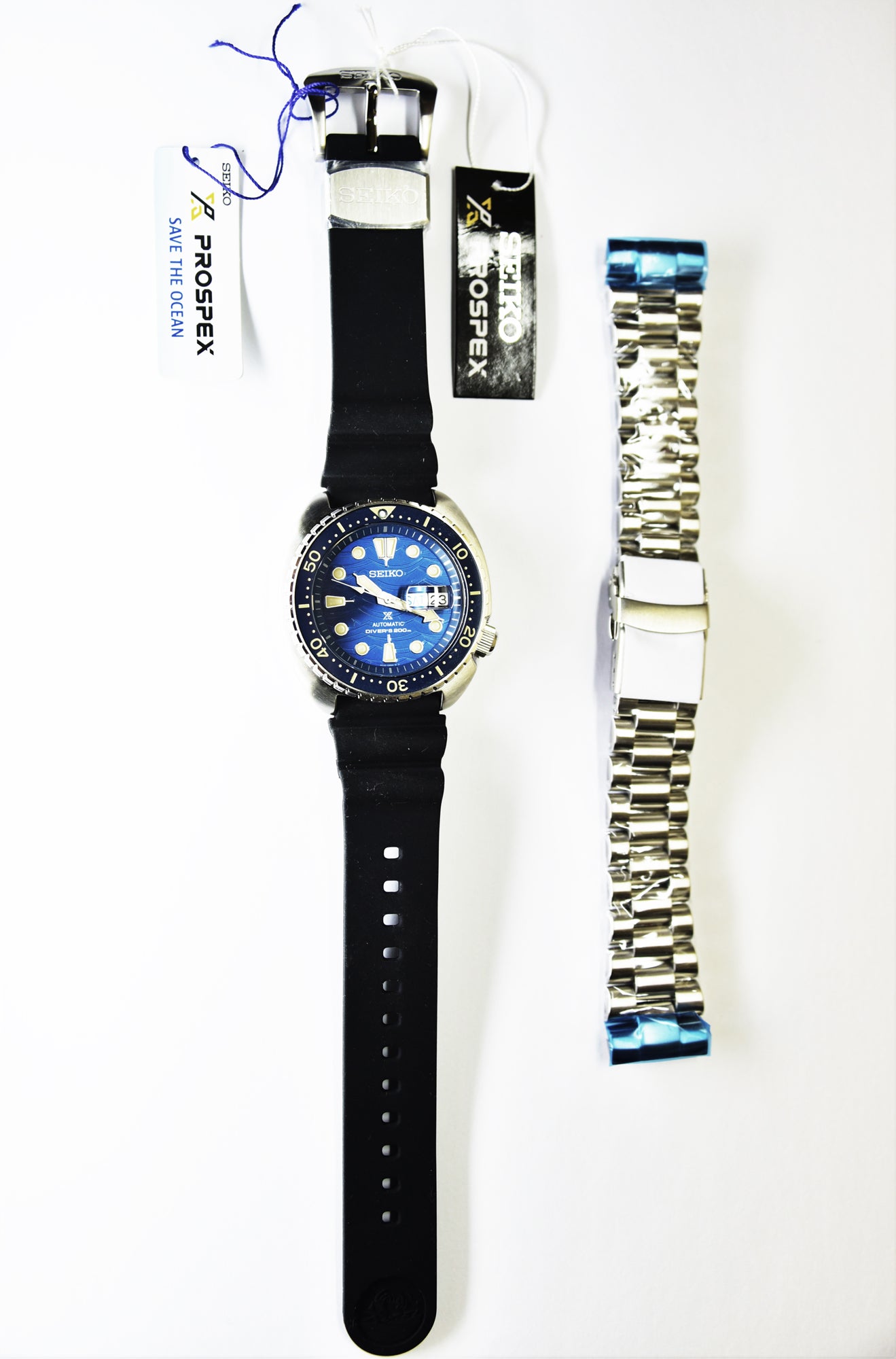 Seiko SE STO Great White Shark King Turtle Diver's Men's Rubber+Endmill 316L S/S Watch SRPE07K1 SET - Diligence1International