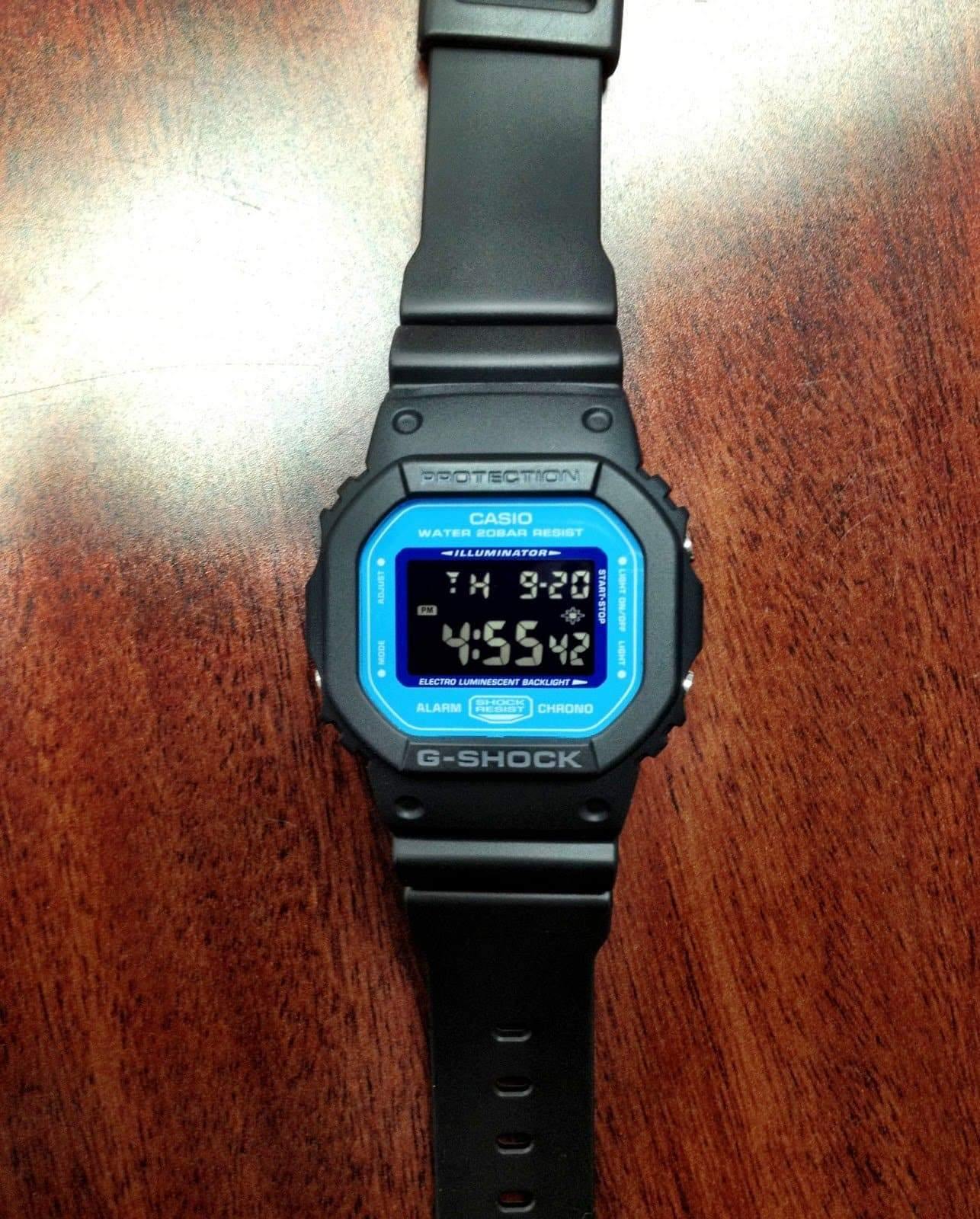 Casio G-Shock Digital Blue Marvel Sky Blue Dial Black Watch DW5600SN-1DR - Diligence1International