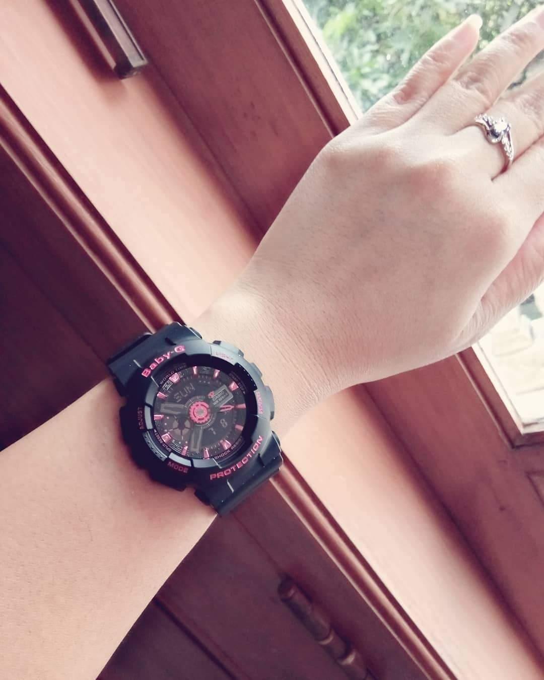 Casio Baby-G Neon Colors Anadigi Black x Pink Accents Watch BA111-1ADR - Diligence1International