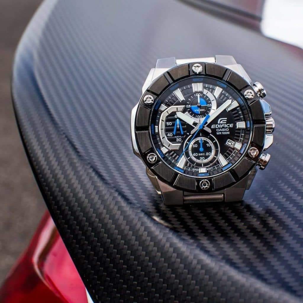 Casio Edifice Chronograph Black Dial x Blue Accents Men's Watch EFR-569DB-1AV - Diligence1International