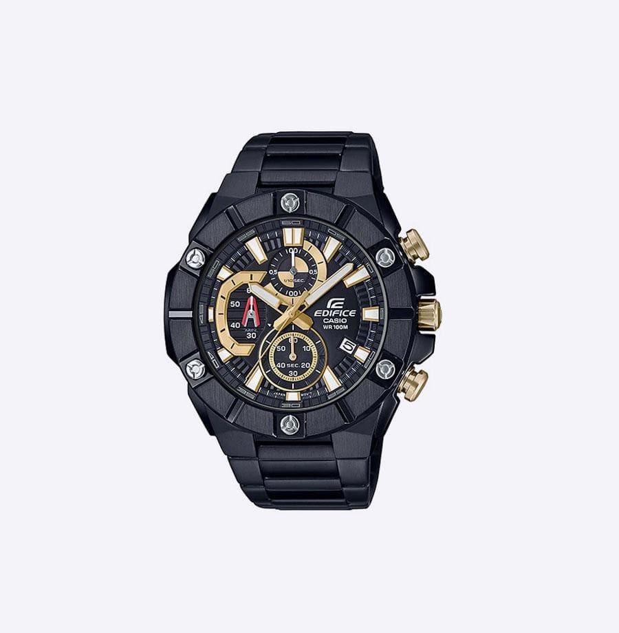 Casio Edifice Chronograph Black x Gold Series Men's PVD Stainless Steel Watch EFR-569DC-1AV - Diligence1International
