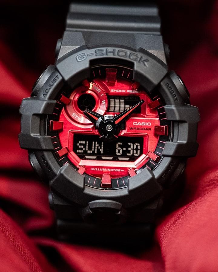 Casio G-Shock Special Color Adrenaline Black x Red Dial x Grey Accents Watch Last Dance GA700AR-1ADR - Diligence1International