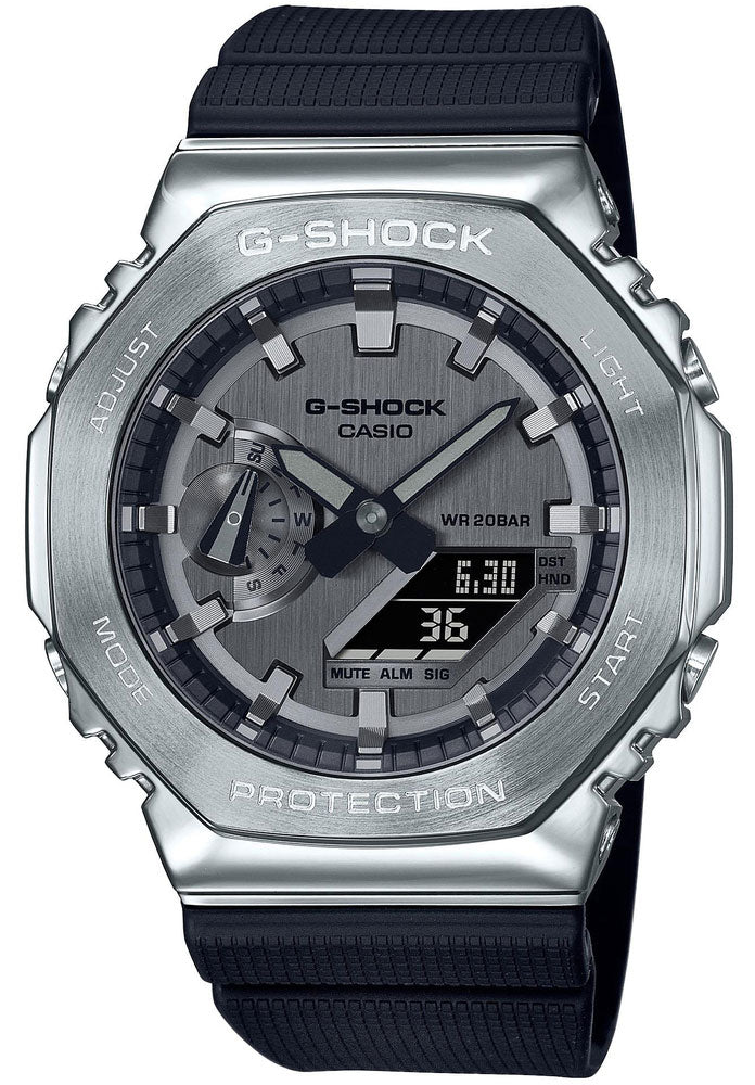 Casio G-Shock Carbon Core Guard Stainless x Grey AP CasiOak Men's Metal Case Watch GM2100-1ADR