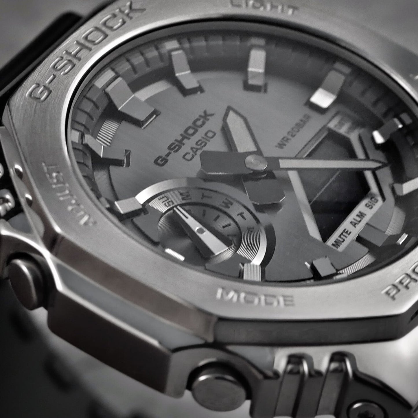 Casio G-Shock Carbon Core Guard Stainless x Grey AP CasiOak Men's Metal Case Watch GM2100-1ADR