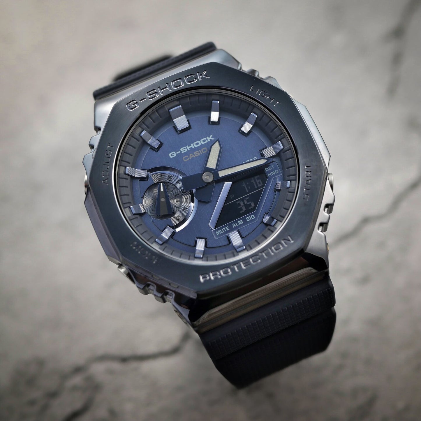 Casio G-Shock Carbon Core Guard Ion Blue AP CasiOak Men's Metal Case Watch GM2100N-2ADR