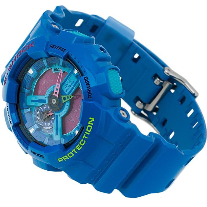 Casio G-Shock GA110 Series Analog-Digital Hyper Color Blue x Pink Dial Watch GA110HC-2ADR - Diligence1International