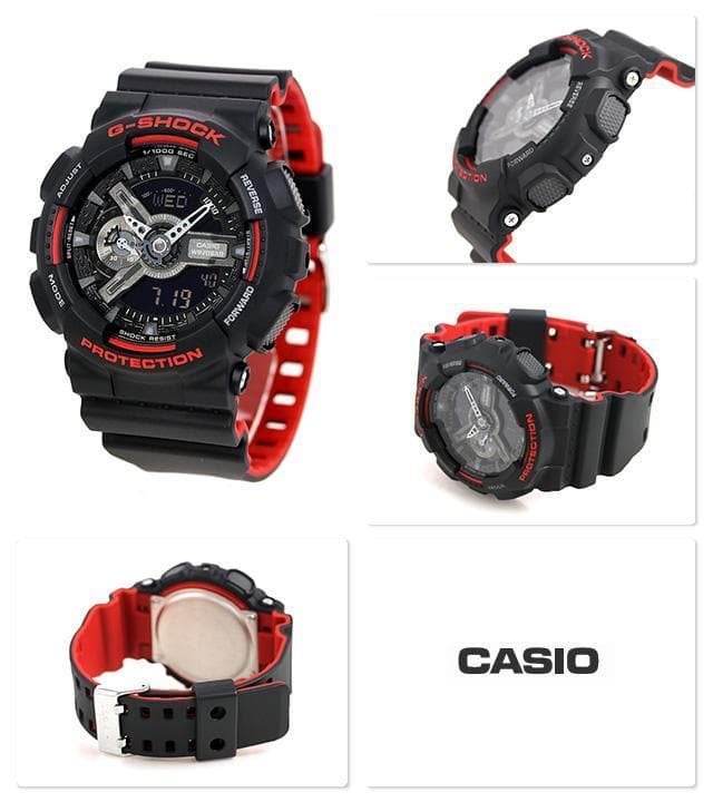 Casio G-Shock GA110 Series Analog-Digital Black x Red x Silver Accents Last Dance Watch GA110HR-1ADR - Diligence1International