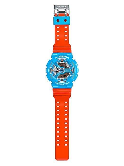 Casio G-Shock GA110 Series Anadigi Hyper Color Sky Blue x Orange Watch GA110NC-2ADR - Diligence1International