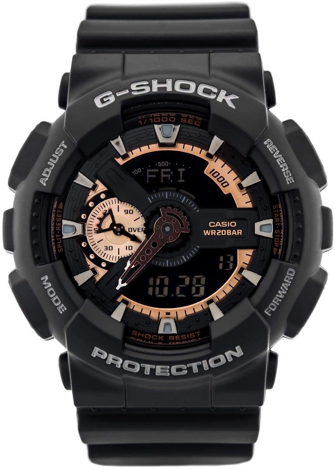 Casio G-Shock Black Stealth Series Analog-Digital Black x Rose Gold x Gray Accents Watch GA110RG-1ADR - Diligence1International