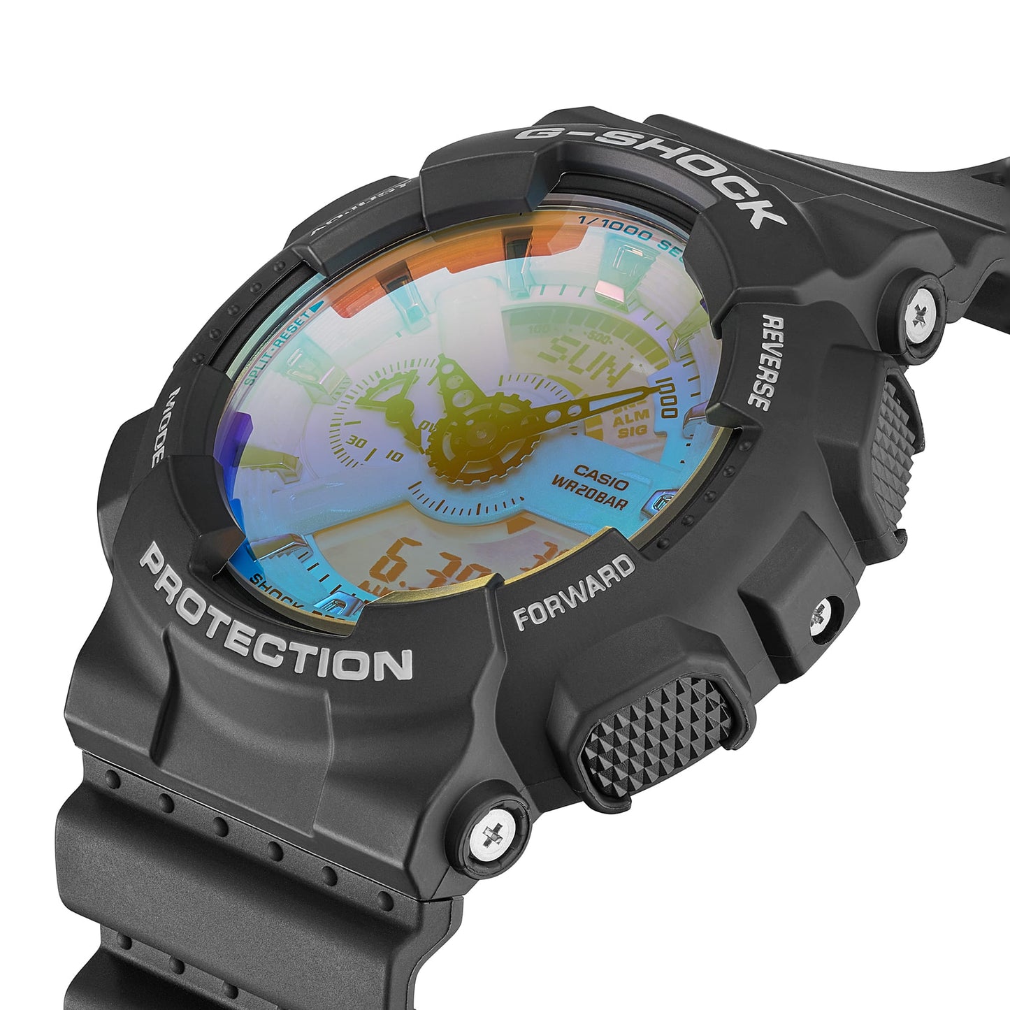 Casio G-Shock Anadigi Rainbow Vapor Dial Black Watch Casio GA110SR-1ADR