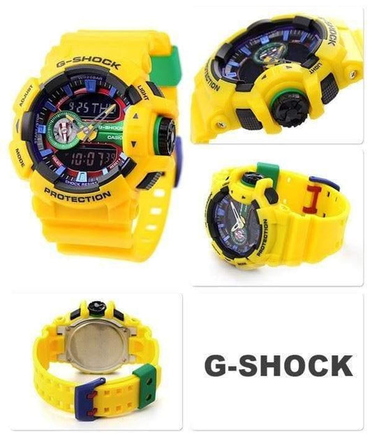 Casio G-Shock Big Case Analog-Digital Hyper Color Yellow x Multicolor Watch GA400-9ADR - Diligence1International