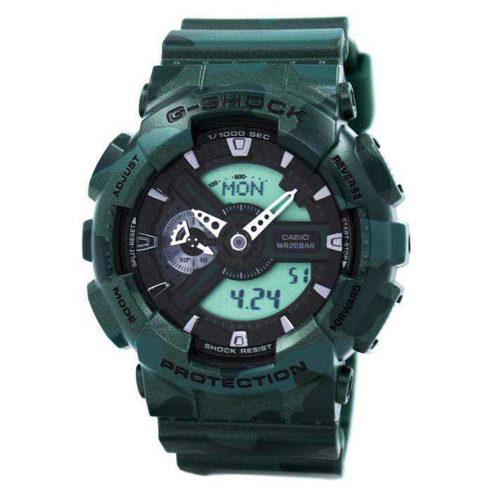 Casio G-Shock GA110 Series Military Green Camo Black Dial Watch GA110CM-3ADR - Diligence1International