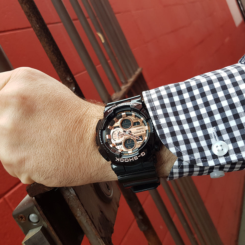 Casio G-Shock Special Color Black x Rose Gold Dial Watch GA140GB-1A2DR