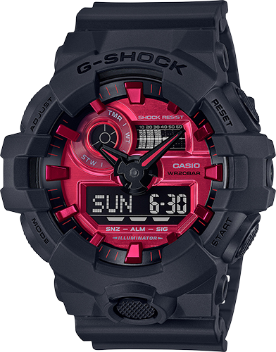 Casio G-Shock Special Color Adrenaline Black x Red Dial x Grey