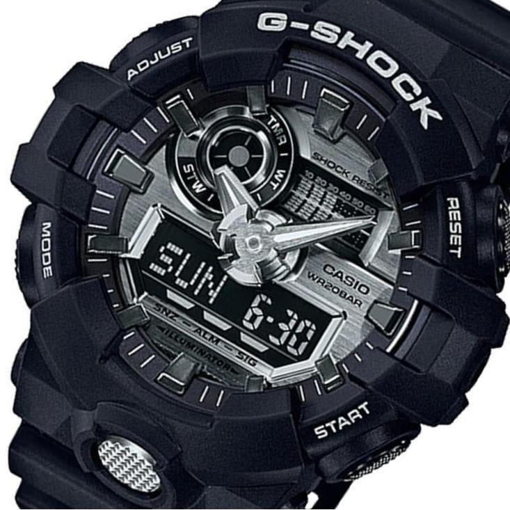 Casio G-Shock Analog-Digital Black x Metallic SIlver Watch GA710-1ADR - Diligence1International