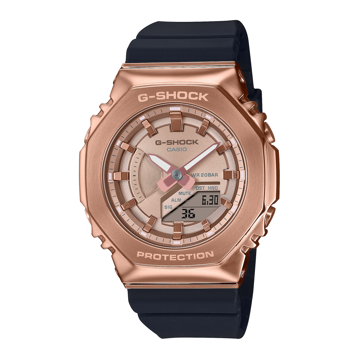 Casio G-Shock Carbon Core Guard Rose Gold AP CasiOak Ladies' Metal Case Watch GMS2100PG-1A4DR