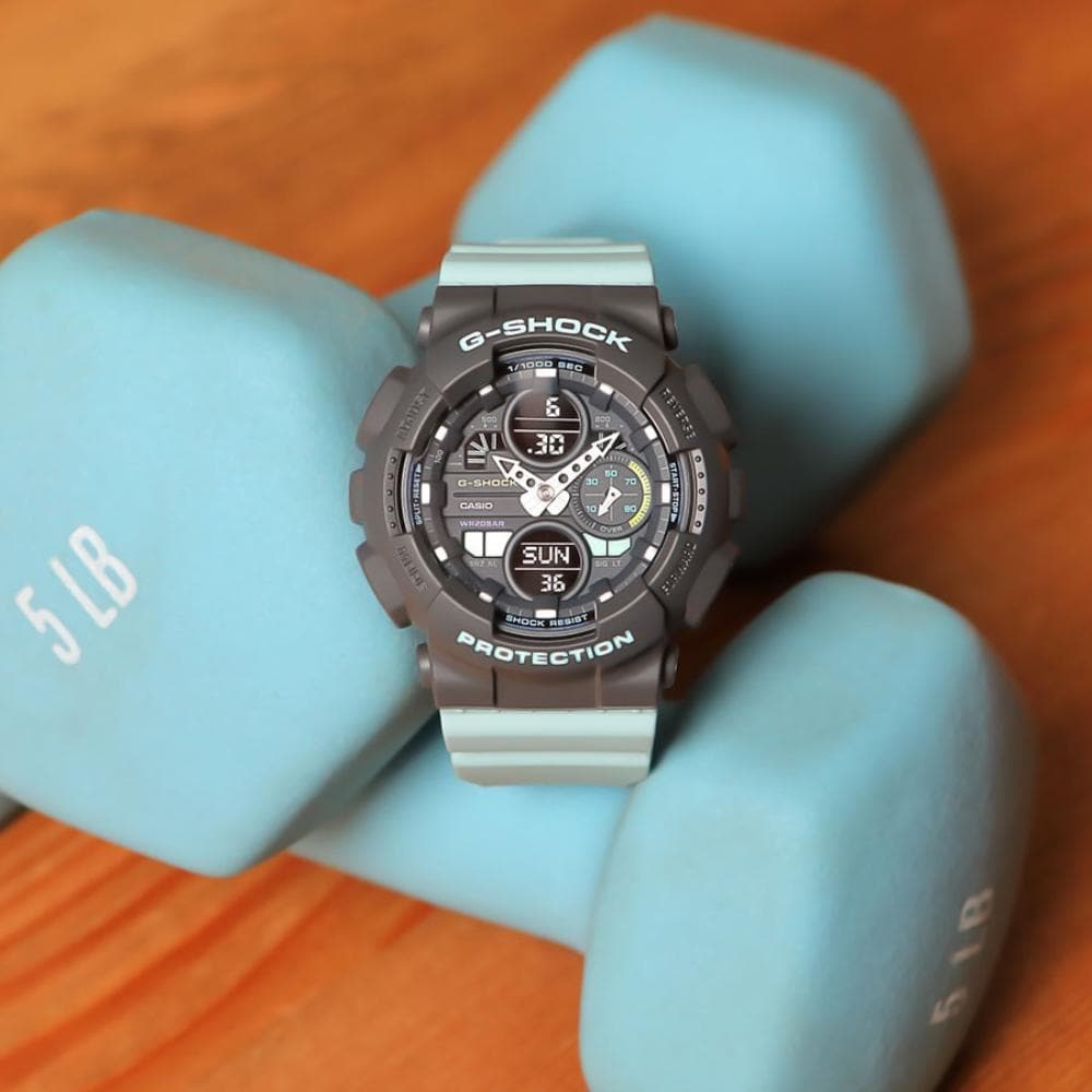 Casio G-Shock Sneaker S Series Analog-Digital Black x Teal Strap Ladies' Watch GMAS140-2ADR - Diligence1International