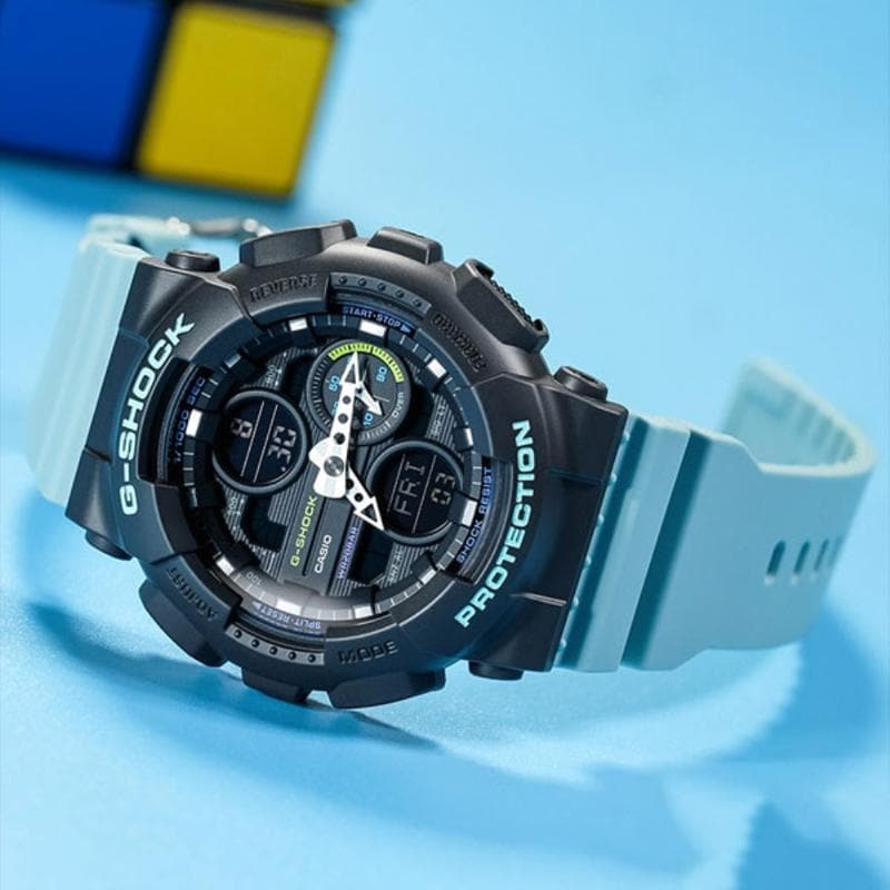 Casio G-Shock Sneaker S Series Analog-Digital Black x Teal Strap Ladies' Watch GMAS140-2ADR - Diligence1International