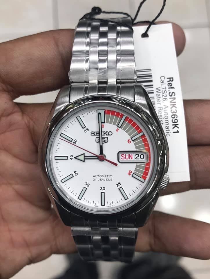 Seiko 5 Classic Men's Size White Dial Stainless Steel Strap Watch SNK369K1 - Diligence1International
